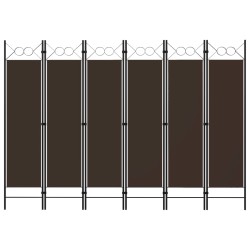vidaXL Biombo divisor de 6 paneles marrón 240x180 cm