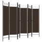 vidaXL Biombo divisor de 6 paneles marrón 240x180 cm vidaXL Biombo divisor de 6 paneles marrón 240x180 cm