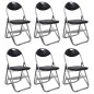 vidaXL Sillas de comedor plegables 2 uds cuero sintético y acero negro vidaXL Sillas de comedor plegables 2 uds cuero sintético y acero negro
