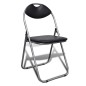 vidaXL Sillas de comedor plegables 2 uds cuero sintético y acero negro vidaXL Sillas de comedor plegables 2 uds cuero sintético y acero negro