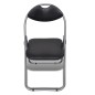 vidaXL Sillas de comedor plegables 2 uds cuero sintético y acero negro vidaXL Sillas de comedor plegables 2 uds cuero sintético y acero negro