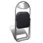 vidaXL Sillas de comedor plegables 2 uds cuero sintético y acero negro vidaXL Sillas de comedor plegables 2 uds cuero sintético y acero negro