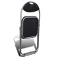 vidaXL Sillas de comedor plegables 2 uds cuero sintético y acero negro vidaXL Sillas de comedor plegables 2 uds cuero sintético y acero negro