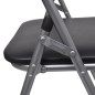 vidaXL Sillas de comedor plegables 2 uds cuero sintético y acero negro vidaXL Sillas de comedor plegables 2 uds cuero sintético y acero negro