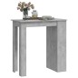 vidaXL Mesa alta con estante almacenaje gris hormigón 102x50x103,5 cm
