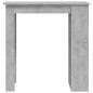 vidaXL Mesa alta con estante almacenaje gris hormigón 102x50x103,5 cm