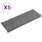 vidaXL Alfombrillas de escalera 5 unidades gris claro 65x21x4 cm vidaXL Alfombrillas de escalera 5 unidades gris claro 65x21x4 cm