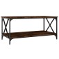 vidaXL Mesa de centro madera y hierro roble ahumado 100x50x45 cm vidaXL Mesa de centro madera y hierro roble ahumado 100x50x45 cm