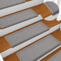 vidaXL Alfombras de peldaños de escalera 15 uds gris claro 65x21x4 cm vidaXL Alfombras de peldaños de escalera 15 uds gris claro 65x21x4 cm