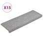 vidaXL Alfombras de peldaños de escalera 15 uds gris claro 65x21x4 cm vidaXL Alfombras de peldaños de escalera 15 uds gris claro 65x21x4 cm