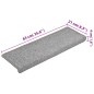 vidaXL Alfombras de peldaños de escalera 15 uds gris claro 65x21x4 cm vidaXL Alfombras de peldaños de escalera 15 uds gris claro 65x21x4 cm