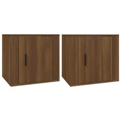 vidaXL Mesitas de noche 2 unidades color roble marrón 50x39x47 cm