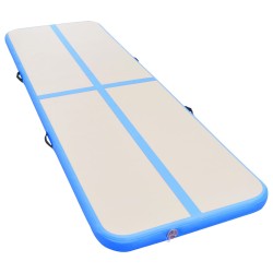 vidaXL Esterilla inflable de gimnasia con bomba 600x100x10 cm PVC azul