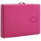 vidaXL Camilla de masaje plegable 2 zonas aluminio rosa vidaXL Camilla de masaje plegable 2 zonas aluminio rosa