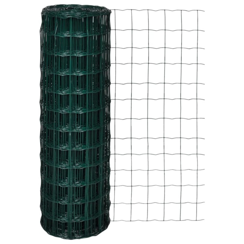 vidaXL Set de euro valla acero verde 25x1,2 m vidaXL Set de euro valla acero verde 25x1,2 m