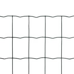 vidaXL Set de euro valla acero verde 25x1,2 m