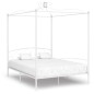 vidaXL Estructura de cama con dosel metal blanco 160x200 cm vidaXL Estructura de cama con dosel metal blanco 160x200 cm