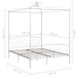vidaXL Estructura de cama con dosel metal blanco 160x200 cm vidaXL Estructura de cama con dosel metal blanco 160x200 cm
