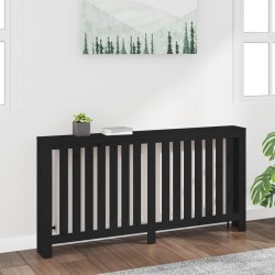 vidaXL Cubierta de radiador madera maciza de pino negro 169x19x84 cm