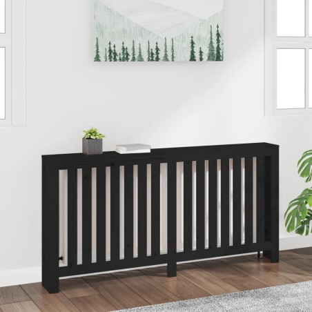 vidaXL Cubierta de radiador madera maciza de pino negro 169x19x84 cm