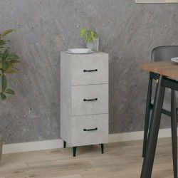vidaXL Aparador de madera contrachapada gris hormigón 34,5x34x90 cm