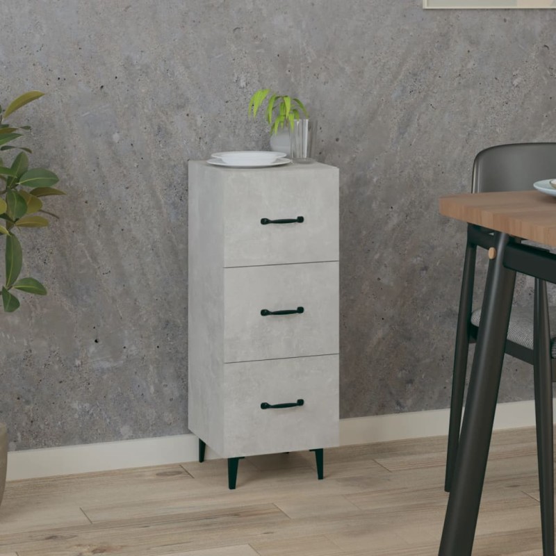 vidaXL Aparador de madera contrachapada gris hormigón 34,5x34x90 cm vidaXL Aparador de madera contrachapada gris hormigón 34,5x34x90 cm