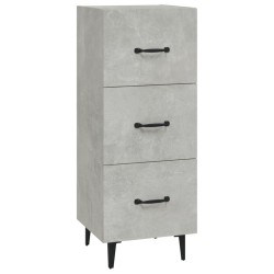 vidaXL Aparador de madera contrachapada gris hormigón 34,5x34x90 cm