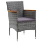 vidaXL Juego muebles jardín 5 pzas con cojines ratán sintético gris vidaXL Juego muebles jardín 5 pzas con cojines ratán sintético gris