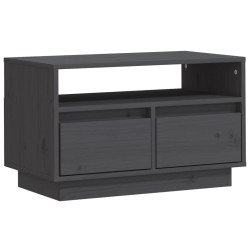 vidaXL Mueble de TV de madera maciza de pino gris 60x35x37 cm