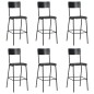 vidaXL Taburetes de cocina 6 uds madera contrachapada y acero negro vidaXL Taburetes de cocina 6 uds madera contrachapada y acero negro