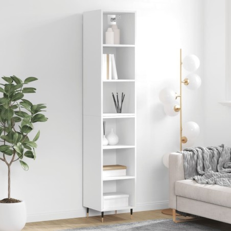 vidaXL Aparador alto madera contrachapada blanco 34,5x32,5x180 cm