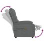 vidaXL Sillón de masaje eléctrico cuero sintético gris