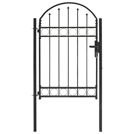 vidaXL Puerta de jardín con arco superior 100x150 cm acero negro