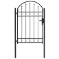 vidaXL Puerta de jardín con arco superior 100x150 cm acero negro