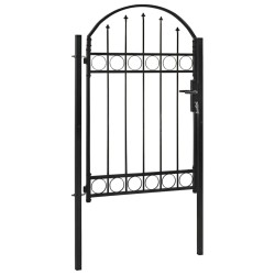 vidaXL Puerta de jardín con arco superior 100x150 cm acero negro