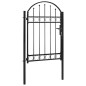 vidaXL Puerta de jardín con arco superior 100x150 cm acero negro