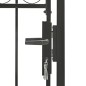 vidaXL Puerta de jardín con arco superior 100x150 cm acero negro