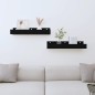 vidaXL Estantes de pared 2 uds madera maciza de pino negro 50x12x9 cm vidaXL Estantes de pared 2 uds madera maciza de pino negro 50x12x9 cm