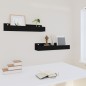 vidaXL Estantes de pared 2 uds madera maciza de pino negro 50x12x9 cm vidaXL Estantes de pared 2 uds madera maciza de pino negro 50x12x9 cm