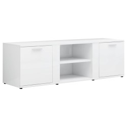 vidaXL Mueble TV madera contrachapada blanco brillante 120x34x37 cm