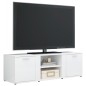 vidaXL Mueble TV madera contrachapada blanco brillante 120x34x37 cm vidaXL Mueble TV madera contrachapada blanco brillante 120x34x37 cm