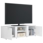 vidaXL Mueble TV madera contrachapada blanco brillante 120x34x37 cm vidaXL Mueble TV madera contrachapada blanco brillante 120x34x37 cm