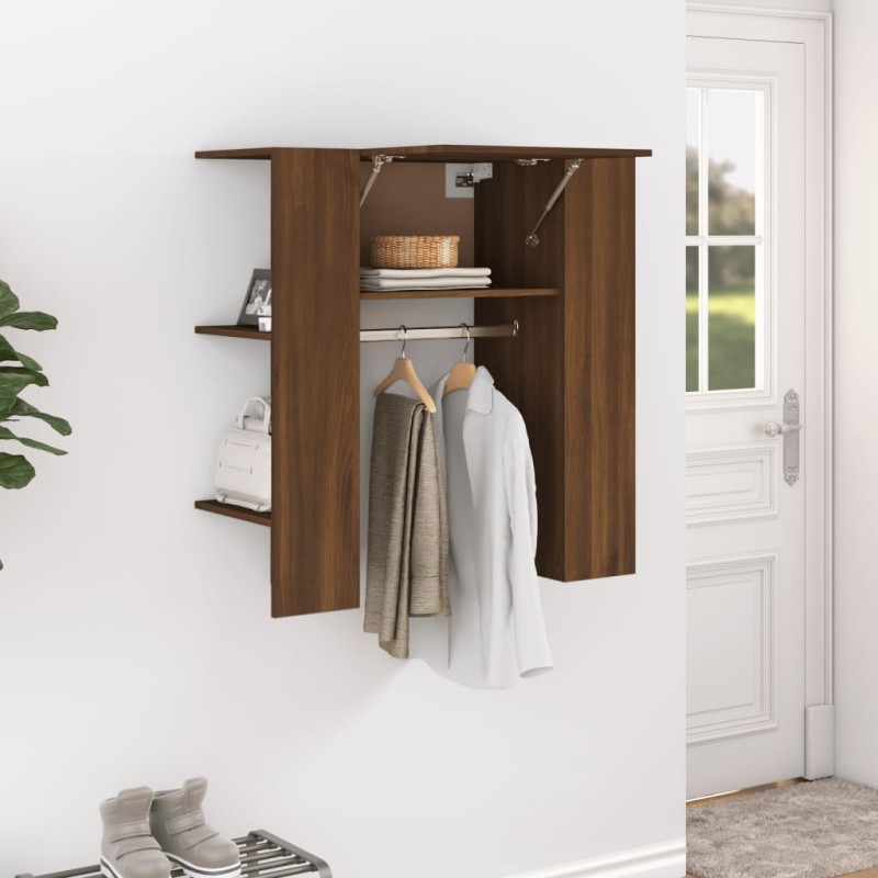 vidaXL Mueble recibidor madera contrachapada marrón roble 97,5x37x99cm