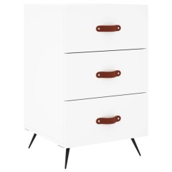 vidaXL Mesita de noche madera de ingeniería blanco 40x40x66 cm