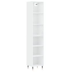 vidaXL Aparador alto madera contrachapada blanco 34,5x32,5x180 cm
