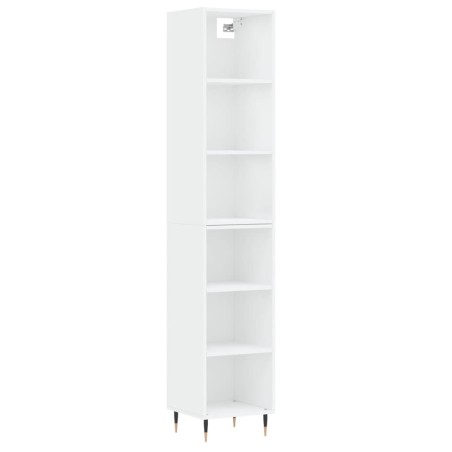 vidaXL Aparador alto madera contrachapada blanco 34,5x32,5x180 cm