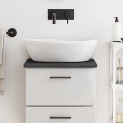 vidaXL Encimera de baño madera maciza tratada gris oscuro 40x40x2 cm