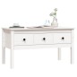 vidaXL Mesa de centro de madera maciza de pino blanca 102x49x55 cm vidaXL Mesa de centro de madera maciza de pino blanca 102x49x55 cm