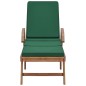 vidaXL Tumbonas con cojín 2 uds madera maciza de teca verde