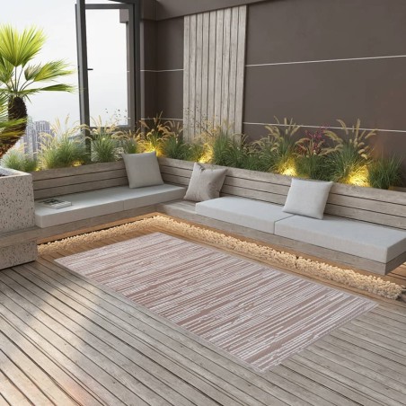 vidaXL Alfombra de exterior PP marrón 160x230 cm